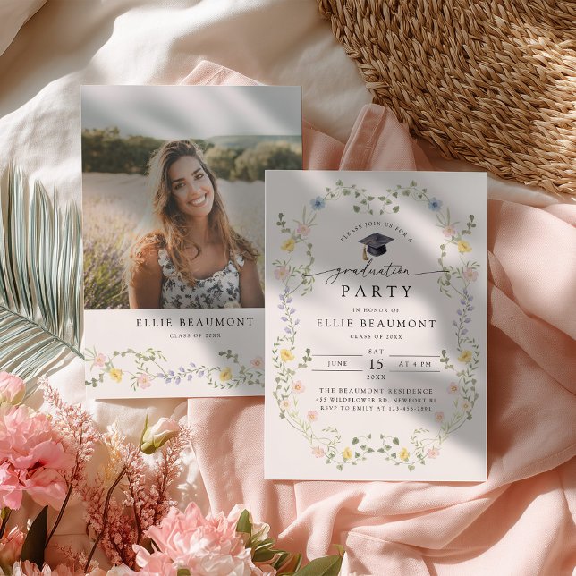 Invitación Wildflower Graduation Party Invitation (Subido por el creador)