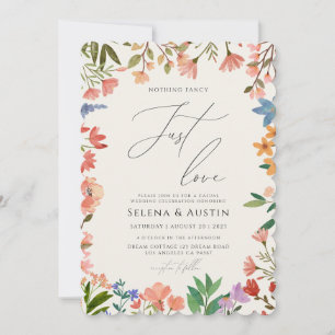 Invitación Wildflower Handscript Nada Lujoso Solo Amor  