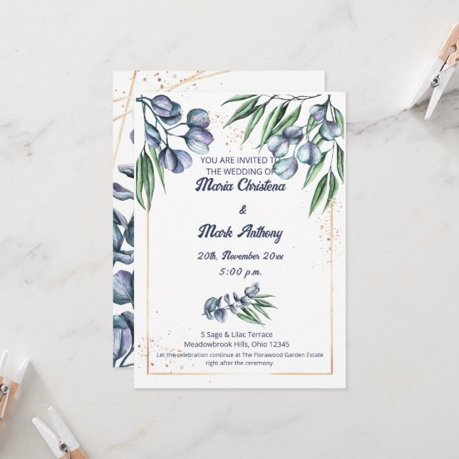 Invitación Wildflower Harmony Wedding Invitation  (Anverso/Reverso In Situ)