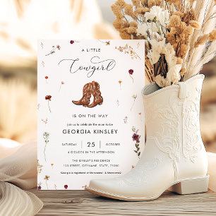 Invitación Wildflower Little Cowgirl Western Chica Baby Showe