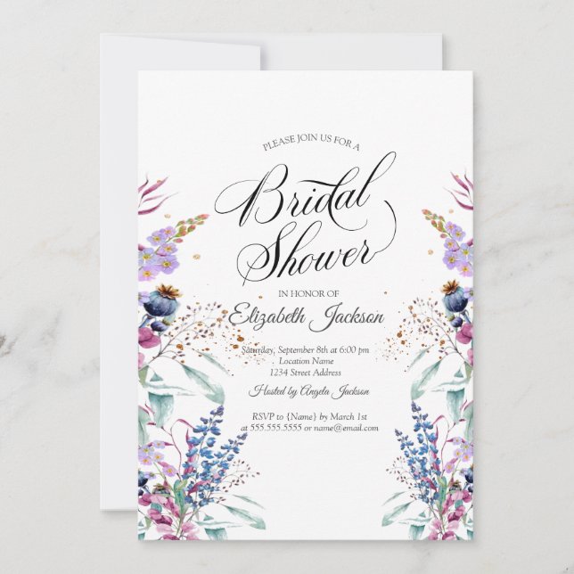Invitación Wildflower Meadow Bridal Shower (Anverso)