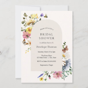 Invitación Wildflower Meadow Bridal Shower Arch