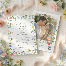 Invitación Wildflower Meadow Photo Wedding