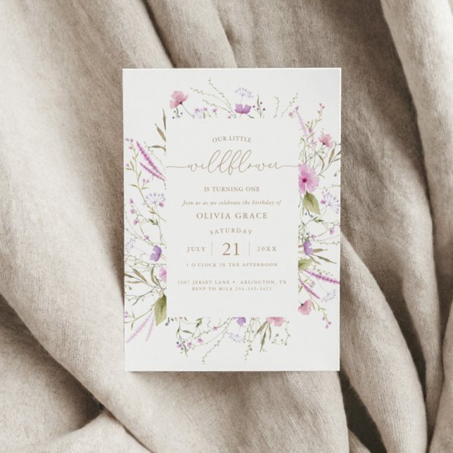 Invitación Wildflower Meadow | Primer cumpleaños (Subido por el creador)