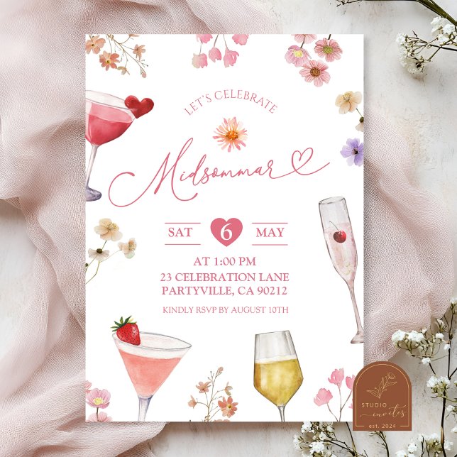 Invitación Wildflower Meadow Summer Suecia Fiesta Midsommar (Subido por el creador)