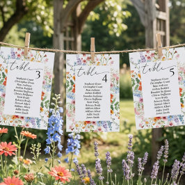 Invitación Wildflower Meadow Wedding Seating Chart Sign Cards