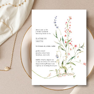 Invitación Wildflower Modern Floral Garden Bridal Luncheon