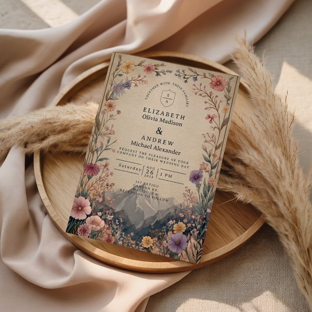 Invitación Wildflower Mountain Botanical Wedding (Subido por el creador)