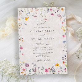 Invitación Wildflower Petal Kiss Watercolor Elegant Wedding