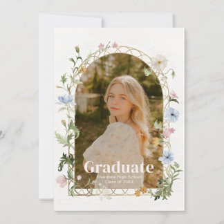 Invitación Wildflower Photo Graduation Party Invitation