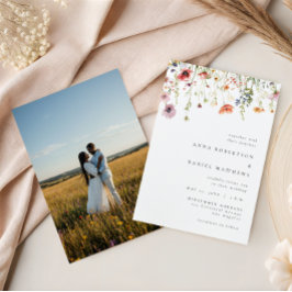 Invitación Wildflower Photo Wedding Invitation