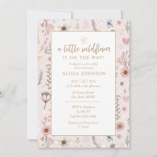 Invitación Wildflower Pink Baby Shower
