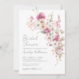 Invitación Wildflower Pink Floral Bridal Shower