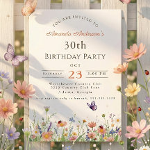 Wildflower Pink Purple Garden Fiesta 30 cumpleaños