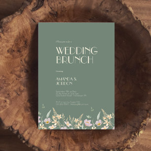Invitación Wildflower Sage Deco Boda Brunch