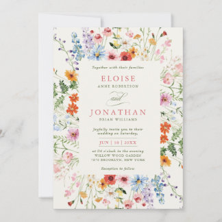 Invitación Wildflower Spring Meadow Garden Floral Wedding    