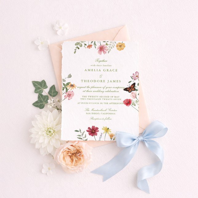 Invitación Wildflower Summer Garden Wedding (Subido por el creador)
