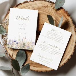 Invitación Wildflower Summer Meadow Wedding Details Card 