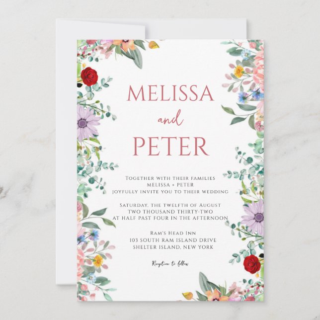 Invitación Wildflower Wedding (Anverso)