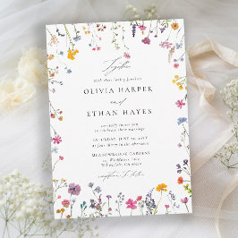 Invitación Wildflower Whimsy Watercolor Elegant Chic Wedding