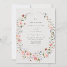 Wildflower Wreath | Boda Rsvp de código Qr