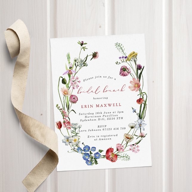 Invitación Wildflower Wreath Bridal Brunch (Subido por el creador)