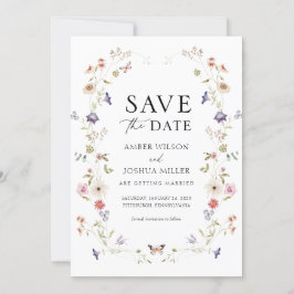 Invitación Wildflower Wreath Save the Date Invitation