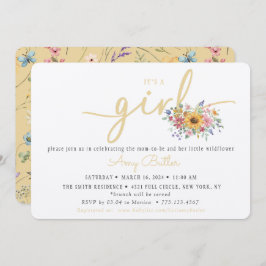 Invitación Wildflower Yellow Baby Shower Invitation