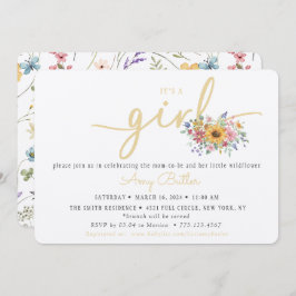 Invitación Wildflower Yellow Baby Shower Invitation