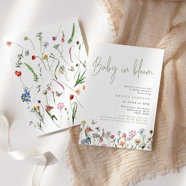 Invitación Wildflowers Baby In Bloom Baby Shower Invitation (Subido por el creador)