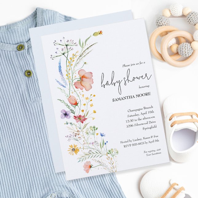 Invitación Wildflowers Boy Baby Shower (Subido por el creador)