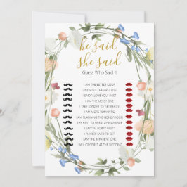 Invitación Wildflowers Bridal Shower dijo: Juego