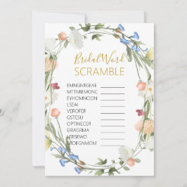 Invitación Wildflowers Bridal Word SCRAMBLE Game
