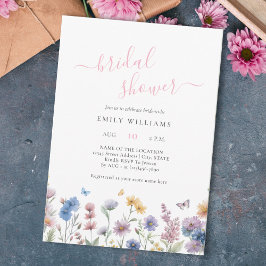 Invitación Wildflowers Butterflies Garden Bridal Shower