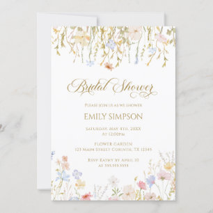 Invitación Wildflowers elegant Bridal Shower Invitation