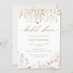 Invitación Wildflowers elegant Bridal Shower Invitation