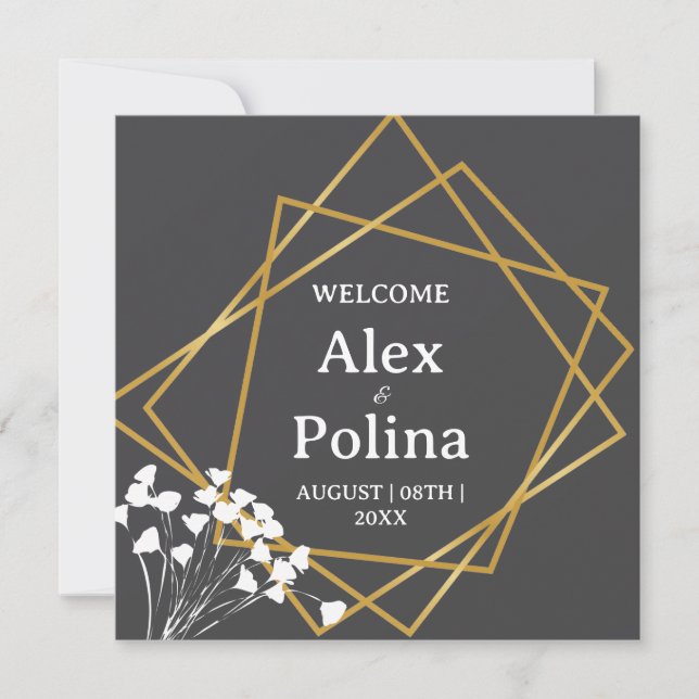Invitación Wildflowers elegant framed welcome (Anverso)