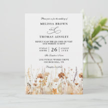 Wildflowers Elegant Modern Budget QR Code Wedding