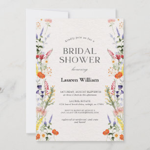 Invitación wildflowers Floral Bridal Tea Fiesta Brunch Ducha