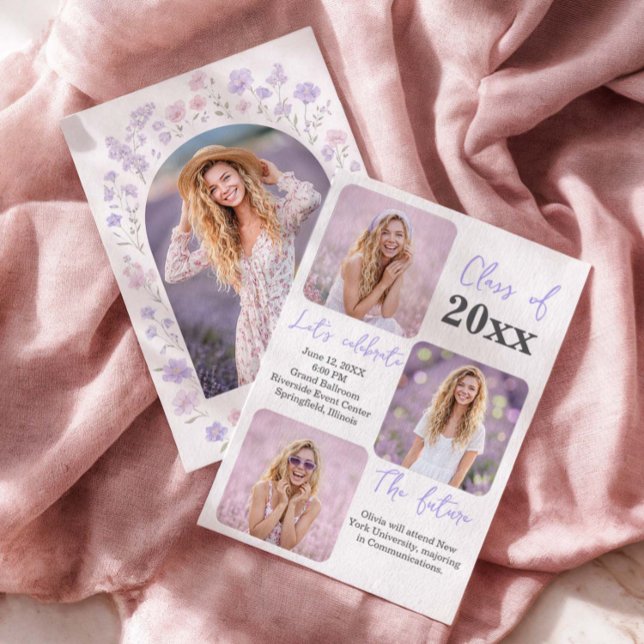 Invitación Wildflowers Graduation Photo Invitation (Subido por el creador)