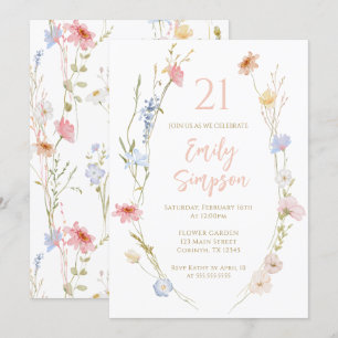 Invitación Wildflowers Love is in bloom Birthday