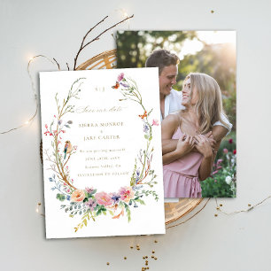 Invitación Wildflowers Magical Garden Photo Boda Save Date