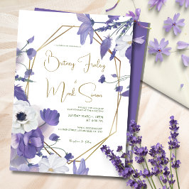 Invitación Wildflowers Mauve Rustic Purple Boda