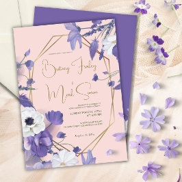 Invitación Wildflowers Mauve Rustic Purple Boda
