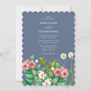 Invitación Wildflowers Periwinkle Dusty Blue Boda