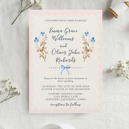 Invitación Wildflowers Pink Romantic Garden Wedding