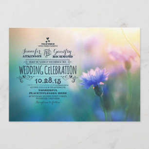 Invitación wildflowers románticos lindos que casan
