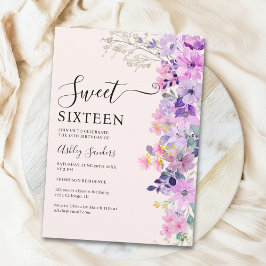 Invitación Wildflowers Sweet 16 Birthday Celebration