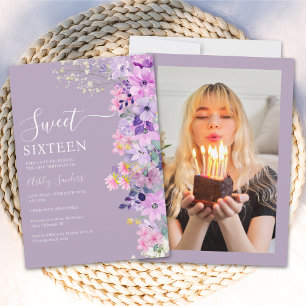 Invitación Wildflowers Sweet 16 Birthday Celebration