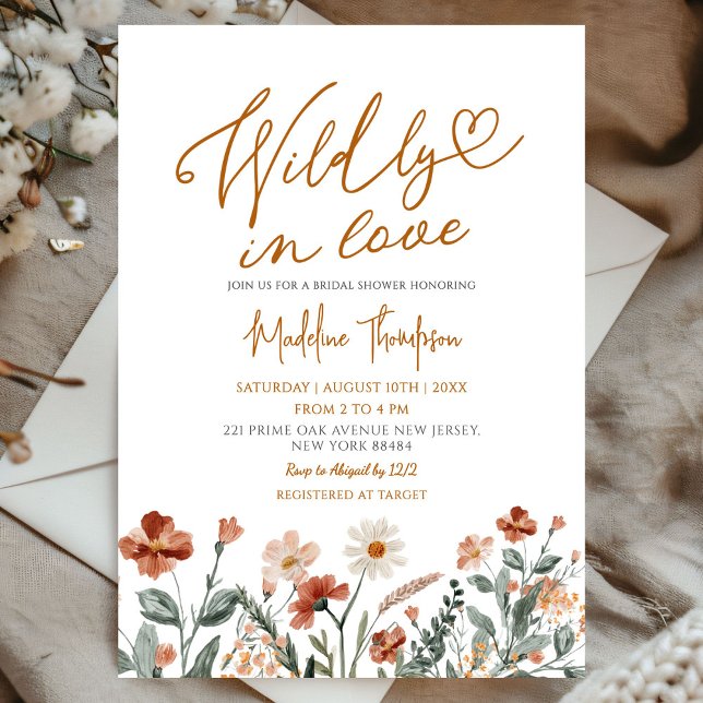 Invitación Wildly in Love Fall Wildflower Bridal Shower (Subido por el creador)